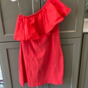 Ruffle single shoulder dress